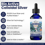 Optivida Colloidal Silver Liquid - 10 PPM Liquid Silver Immune Support, Pure Nano Silver Hydrosol Liquid for Family Wellness - Natural Silver Water for Adults & Kids, Non-GMO, 3rd Party Tested - 4 Oz