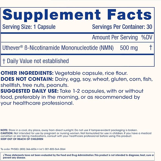 ProHealth NMN Pro 500 (30 Capsules, 3 Pack) Clinically Studied Uthever® NMN. NAD+ Precursor for Cellular Energy, Mitochondrial Support & Healthy Aging. USA Manufactured, Triple Lab-Tested