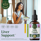 HERBAMAMA Milk Thistle Drops - Vegan Liver Support with Milk Thistle Extract Tincture - Non-GMO, Alcohol & Sugar-Free Liver Detox and Cleanse Supplement, 28-Day Supply