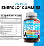 Ashwagandha Maca Root Gummies with Fenugreek Hibiscus Slippery Elm Saffron Extract & Beta Carotene | Peach Flavor Vegan Gummy Vitamins Adaptogen Cortisol Supplement Energlo by Clean Nutra (2)