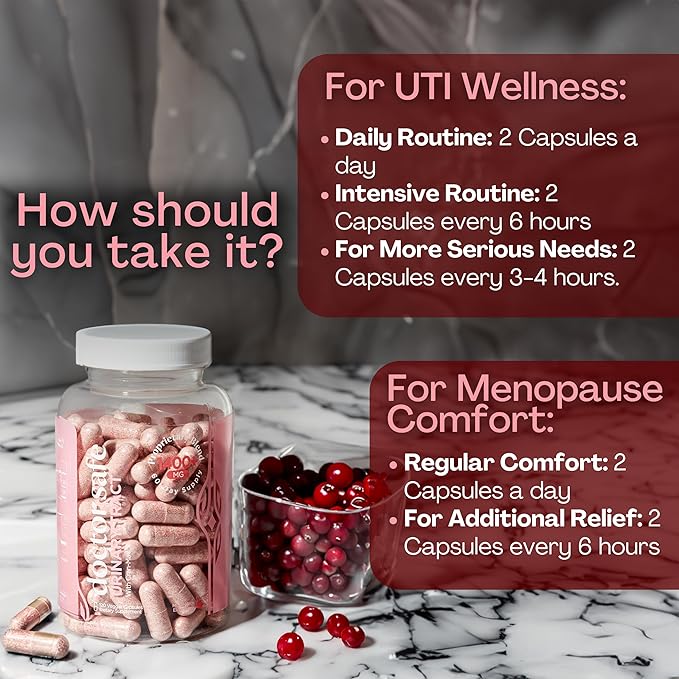 Cranberry Supplement, D-Mannose Capsules Made with Concentrated Whole Fruit Cranberry, Natural Support for Rapid Action to Help Cleanse and Protect the Urinary Tract* (120 Count)