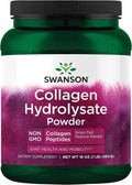 Swanson High Plains Collagen Hydrolysate Peptides Powder for Adults Over 30 Seeking Hair, Skin, Nail, and Joint Support - Unflavored (1 lb)