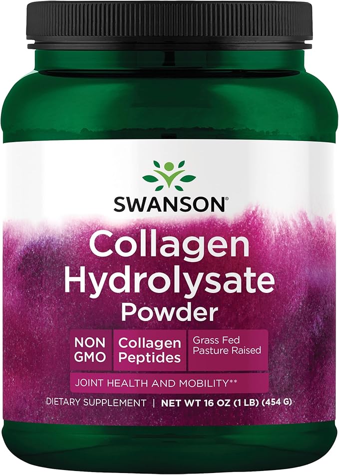 Swanson High Plains Collagen Hydrolysate Peptides Powder for Adults Over 30 Seeking Hair, Skin, Nail, and Joint Support - Unflavored (1 lb)