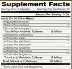Renew Life Probiotic Adult 50 Plus Probiotic Capsules, Daily Supplement Supports Urinary, Digestive and Immune Health, L. Rhamnosus GG, Dairy, Soy and gluten-free, 30 Billion CFU, 30 Count