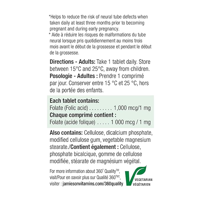 Jamieson Folic Acid 1mg 100 Tables