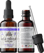 Milk Thistle Root Liquid Extract – Organic Milk Thistle Tincture – Alcohol-Free Herbal Supplement – Natural Silybum Marianum Drops – Non-GMO, 2 fl oz