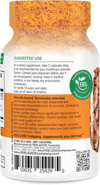 FeelGood Superfoods - Turmeric Curcumin Capsules - Ultra High Absorption - 60ct - 1000mg per Serving
