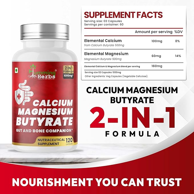 Humming Herbs Calcium Magnesium Butyrate Capsules (120)
