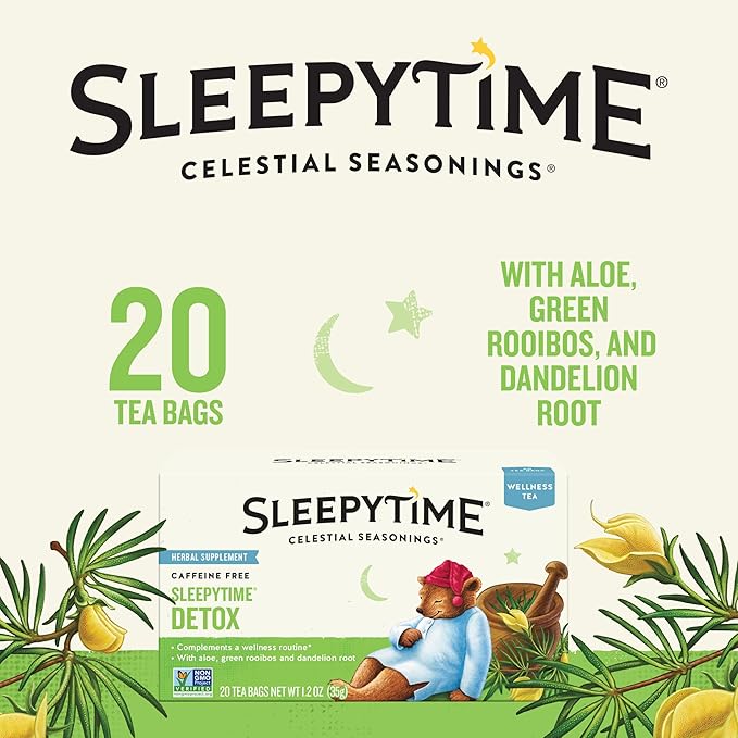 Celestial Seasonings Sleepytime Wellness Detox Tea, Caffeine Free, 20 Tea Bags Box