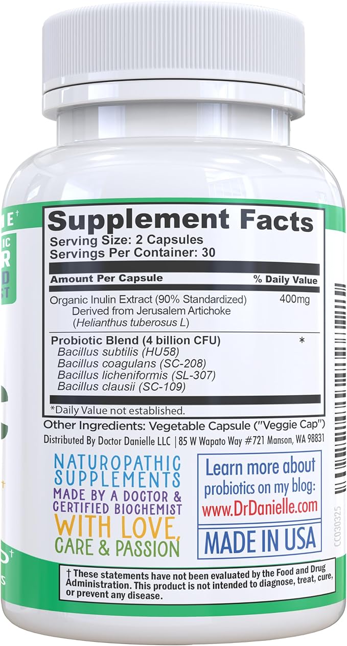 Dr. Danielle Probiotic - Probiotics for Women and Men, Adults by Dr. Danielle - Shelf Stable Probiotic Supplement - No Refrigeration Necessary - Bacillus - 60 Capsules