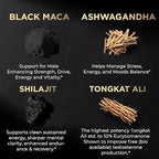 ULTRA MALE® Premium Testosterone Booster for Men w. 100:1 Shilajit, 40:1 Black Maca, Ashwagandha 25%, Tongkat Ali 10% - Clinical Strength Male Enhancing Testosterone Supplement for Men Health Libido+