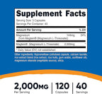 Nutricost Magnesium L-Threonate As Magtein 2000mg, 120 Capsules - Non-GMO, Gluten Free, Vegetarian Friendly