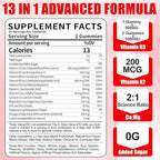Organic Women’s D3 K2 Vitamin Gummies: D3 10000 IU Chewable Vegan Multivitamins Supplement with B12 B6 B9 Plus Magnesium Omega Zinc Calcium - for Immune Energy Skin Support (120Count)