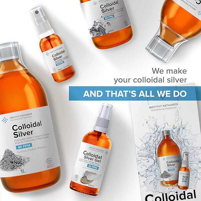 Premium Colloidal Silver Spray 40 PPM 1 fl oz ● 100% Natural ● Ebook Inc. ● Superior Concentration, Smaller Particles = Better Results ● Certified by 3 Independent Laboratories ● We are Specialists.