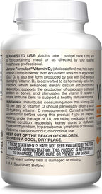 Jarrow Formulas Vitamin D3 125 mcg (5000 IU) - 100 Servings (Softgels) - Bone Health, Immune Support & Calcium Metabolism Support - VitaminD Supplement - 5000 IU VitaminD - Gluten Free, (Pack of 2)
