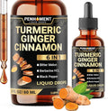 6in1 Liquid Turmeric Curcumin with Ginger, Berberine Extract, Ceylon Cinnamon, Bitter Melon, Black Pepper - Drops Extract - 2FL oz - 60 Servings