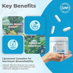 Liposomal Vitamin C 2000 mg – Vitamin C Capsules with Sunflower Lecithin – Non-GMO, Vegan, Gluten-Free – 180 Veggie Capsules