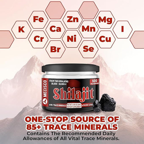 25g Shilajit Pure Himalayan Organic - Shilajit Resin Contains Natural Fulvic, Humic Acid & 85+ Trace Minerals - Support for Energy Production, Brain Health, Immune System & Body Balance