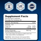 LongJuvity Sodium Butyrate Supplement (300mg) - Optimal Gut Health for Men & Women - Digestion Support & Leaky Gut Repair - Postbiotic Short Chain Fatty Acid, Lab Tested (120 Extended Release Caps)