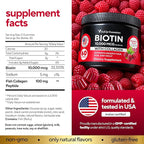 VitaUp Biotin Gummies 10000mcg for Women and Men - Extra Strength Hair, Skin and Nails Gummies with Collagen - Natural Biotin Gummy Supplement for Hair, Skin, Nails Support - 60 ct