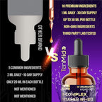 10in1 Vitamin B Complex Liquid Drops with B1 Thiamine, B12 Methylcobalamin, B2 Riboflavin, B3 Niacinamide, B5 Pantothenic Acid, B6 Pyridoxine, B7 Biotin and More - 30ml 1 Fl Oz