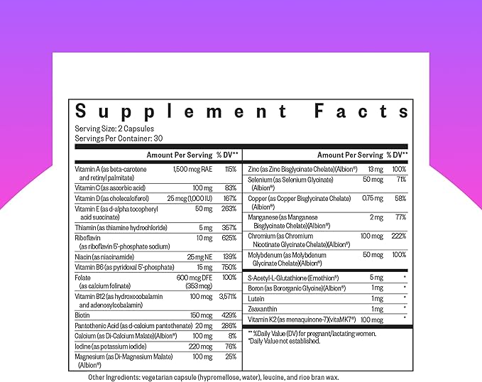 Seeking Health Prenatal Essentials MF - Brain Development & Methylation Support - Methyl-Free Vegetarian Capsules with Selenium, Vitamin B6, Zinc & Vitamin B12-60 Capsules