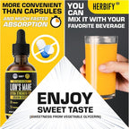 HERBIFY Lions Mane Mushroom Supplement - Immune Support - Lions Mane Tincture for Memory, Focus & Clarity - Daily Mushroom Supplement - 2 Fl oz 2 Pack
