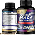 Organic Cadane Maca Root, Ashwagandha, Panax Ginseng Supplement - 90 Capsules 3 Months with Fenugreek, Tongkat Ali & More - Support Energy Production & Immunity