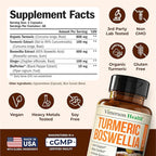 Boswellia Serrata Turmeric Supplement for Joint Support & Inflammation Balance – Turmeric Boswellia Supplement with Ginger & Black Pepper Extract for Enhanced Absorption – Non-GMO - 120 Capsules