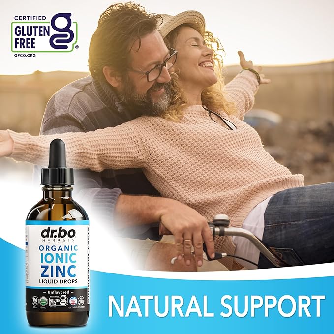 Zinc Supplements Liquid Drops Organic - Pure Organic Ionic Liquid Zinc Supplement Drops for Kids, Adults, Women & Men - Vegan, Skin Immune Support Supplements for Toddler Kids, Adults, Women, Men 4 Oz