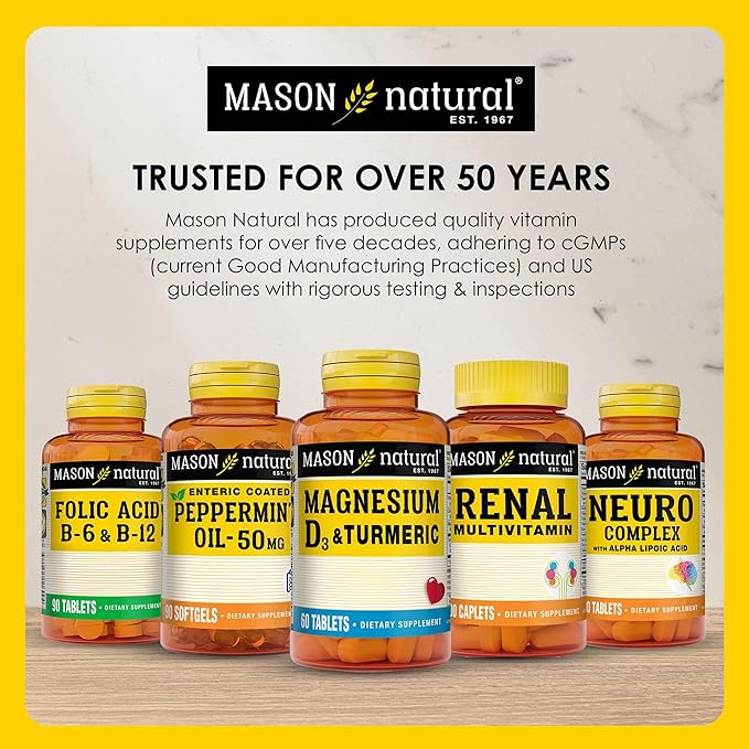MASON NATURAL Omega,3 Fish Oil, 200,Day Supply, 1000mg with EPA and DHA for Joint Support, Softgel Pills