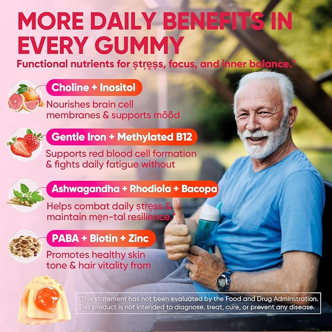 Methylated Vitamin B Complex Gummies for Women & Men, High Dose 2000 mcg Methyl B12, Liposomal Super All B Vitamins Methylfolate, B1, B2, B3, B5, B6, B7, Vitamin C, Choline for Energy, Focus, 60Counts