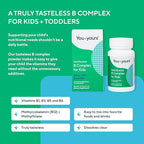 Tasteless B Complex Powder for Kids- B1, B3, B5, B6, Methylfolate and Methyl B12. No Sweeteners, Flavors, Colors or Preservatives. Add to Beverages or Food.