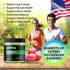 Potassium Supplement 500mg 3 in 1 Complex Gummies, Chewables with Potassium Citrate Chloride Gluconate, Extra Strength Blend, 60 Count