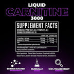 Huge Supplements Liquid L-Carnitine 3000, Superior Potency Infused with 500mg MitoBurn & 25mg GBB, Premium Stim-Free Thermogenic Fat Burner & Energy Boost, Convenient Pump Top, 32 Oz (60 Servings)