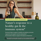 Gaia Herbs Sauerkraut Postbiotic - Gut Health & Immune Support Supplement* - Made with Fermented Sauerkraut - Free from Dairy, Soy & Gluten - 60 Vegan Liquid Phyto-Caps (30 Servings)