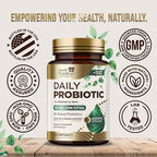 Probiotics 50 Billion CFU per Serving - 10 Strains + Prebiotics - Digestive Health, Gut & Immune Support - Occasional Constipation, Gas & Bloating Support for Women & Men, Bottled USA - 120 Capsules