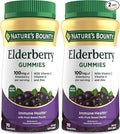 Nature's Bounty Elderberry Gummies, Dietary Supplement, Supports Immune Health, Contains Vitamin A, C, D, E and Zinc, 100 mg, 70 Gummies (Pack of 2)