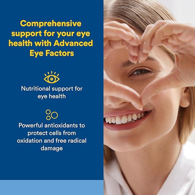 Natural Factors, Advanced Eye Factors, Antioxidant Support for Healthy Vision with Lutein and Zeaxanthin, 60 Capsules