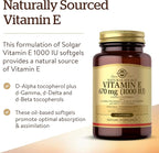 Solgar Vitamin E 670 mg (1000 IU), 180 Softgels - Natural Antioxidant, Skin & Immune System Support - Naturally-Sourced Vitamin E - Gluten Free, Dairy Free - 180 Servings