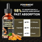 6in1 Liquid Turmeric Curcumin with Ginger, Berberine Extract, Ceylon Cinnamon, Bitter Melon, Black Pepper - Drops Extract - 2FL oz - 60 Servings