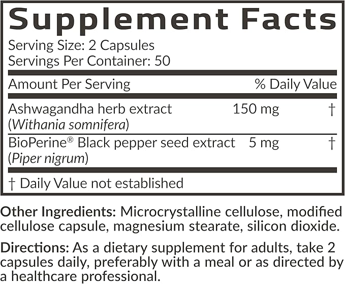 Futurebiotics Ashwagandha Extra Strength Stress & Mood Support with BioPerine - Non GMO Formula, 100 Vegetarian Capsules