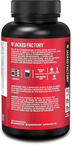 Jacked Factory N.O. XT Nitric Oxide Supplements for Men w/Nitrosigine L Arginine L Citrulline Supplement for Muscle Pumps & Vascularity - Pre Workout Nitric Oxide Booster & Muscle Builder - 90 Caps