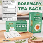 LeafLea 40 Premium Rosemary Tea Bags from 100% Natural Rosemary Leaves, Herbal Tea for Gentle Digestive Comfort, Te De Romero Earthy Taste & Light Aroma, Caffeine-Free, Sugar-Free, Non-GMO