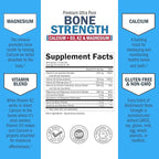 BioSchwartz Bone Strength Supplement - Gentle Non-Constipating Bone Health Supplement for Women & Men with 9-in-1 Complex with Calcium Magnesium Zinc D3 K2 & More - 3rd Party Tested - 2 Months