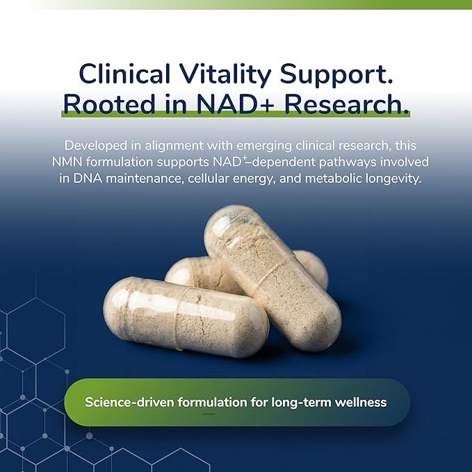 NMN Longevity Complex – Clinically Formulated NMN for NAD⁺ Production, Cellular Energy & Cognitive Vitality – Supports Mitochondrial Function & Healthy Aging – 500mg, 90 Capsules