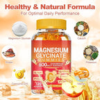 Magnesium Glycinate Gummies 600MG, Chewable Sugar Free Magnesium Citrate for Men & Women, Vitamin B6, D3, Magnesium Supplements for Sleep, Body Support and Relaxation, 60 Day Supply