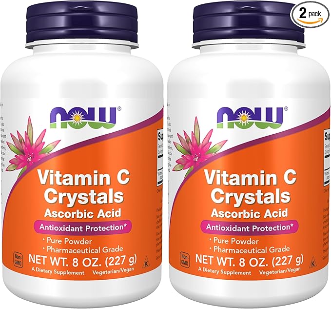 NOW Supplements, Vitamin C Crystals (Ascorbic Acid) Powder, Antioxidant Protection*, 8-Ounce (Pack of 2)