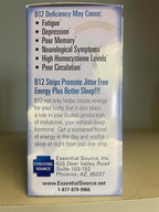 Essential Source 2,000 mcg Methylcobalamin Vitamin B12 Sublingual Energy Strips | Biotin, B6, 5-MTHF L-Methylfolate | Sublingual B12 Vitamins, Folate | Energy, Nerve Function - 30 Strips