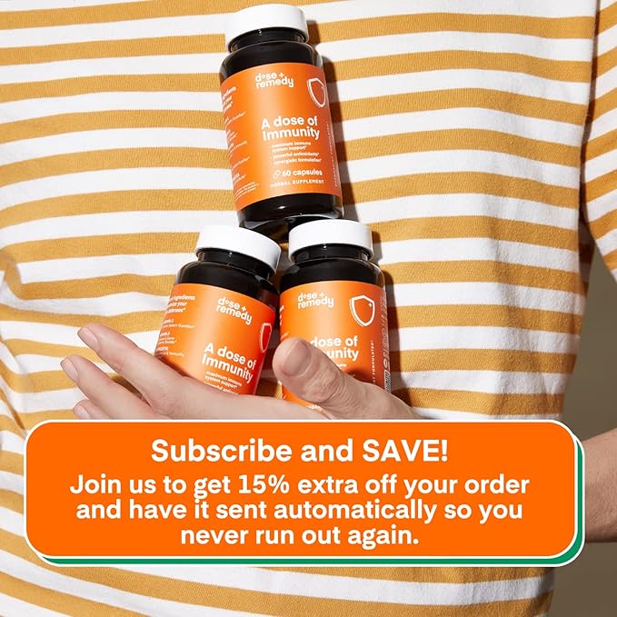 A Dose of Immunity - 7 in 1 Quercetin 500mg Supplement with Bromelain, Zinc, Vitamin C, Vitamin D & Vitamin B Complex Echinacea Immune Support Booster Supplements - (60 Count)